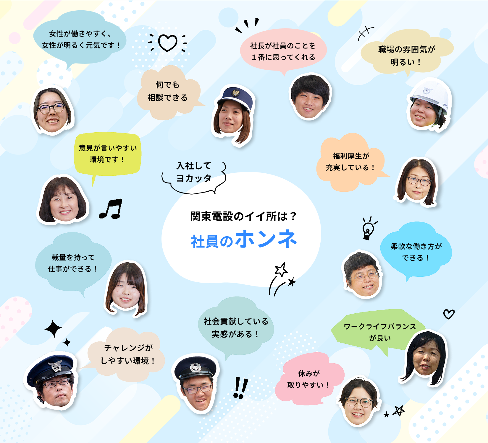 入社してヨカッタ関東電設のイイ所は？社員のホンネ